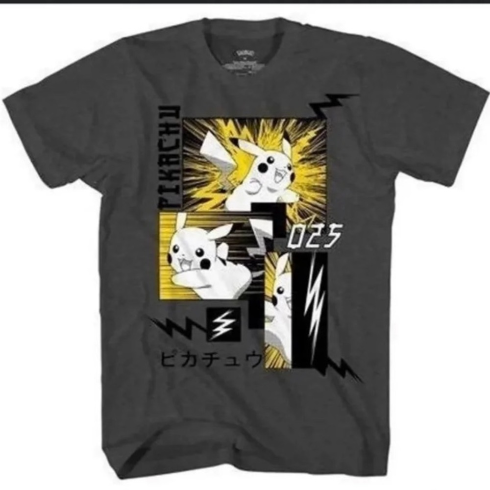 (NWT) Pokemon Pikachu Graphics T-Shirt in Gray